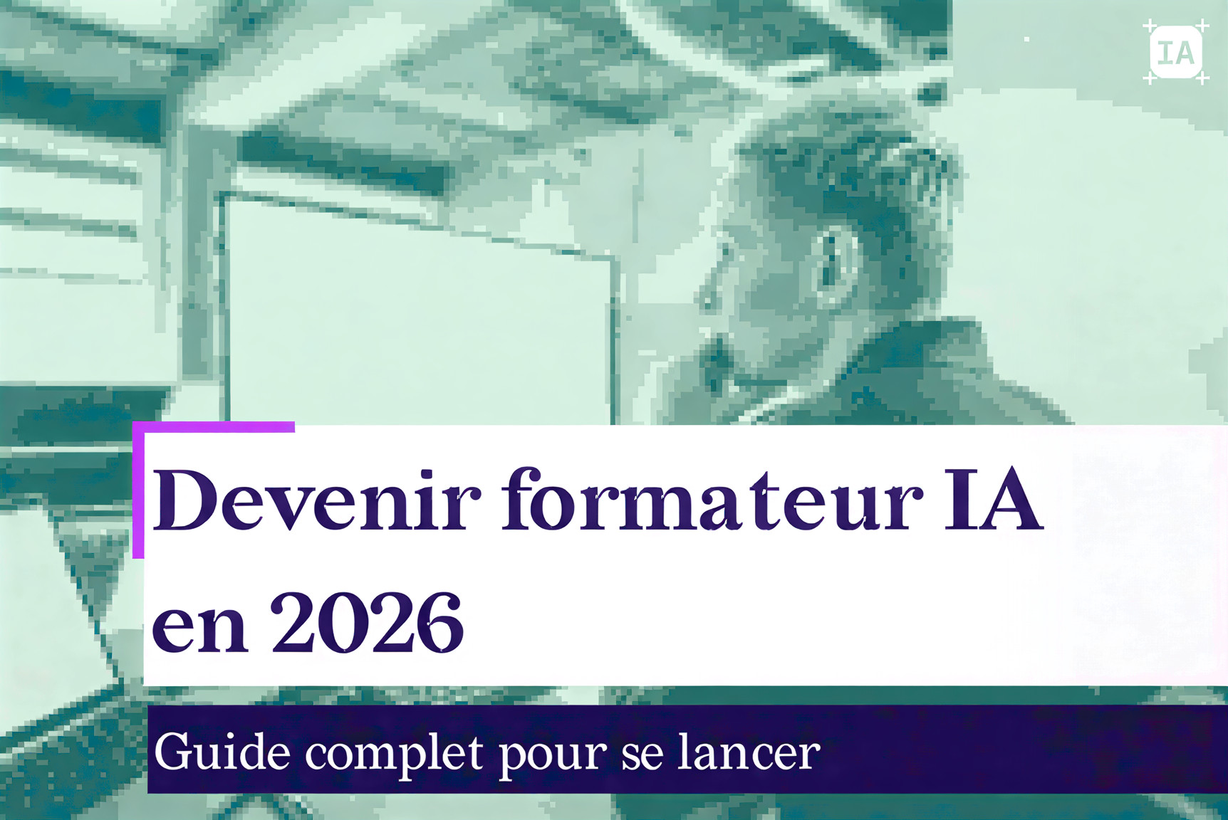 Femme formatrice utilisant l'IA devant son ordinateur
