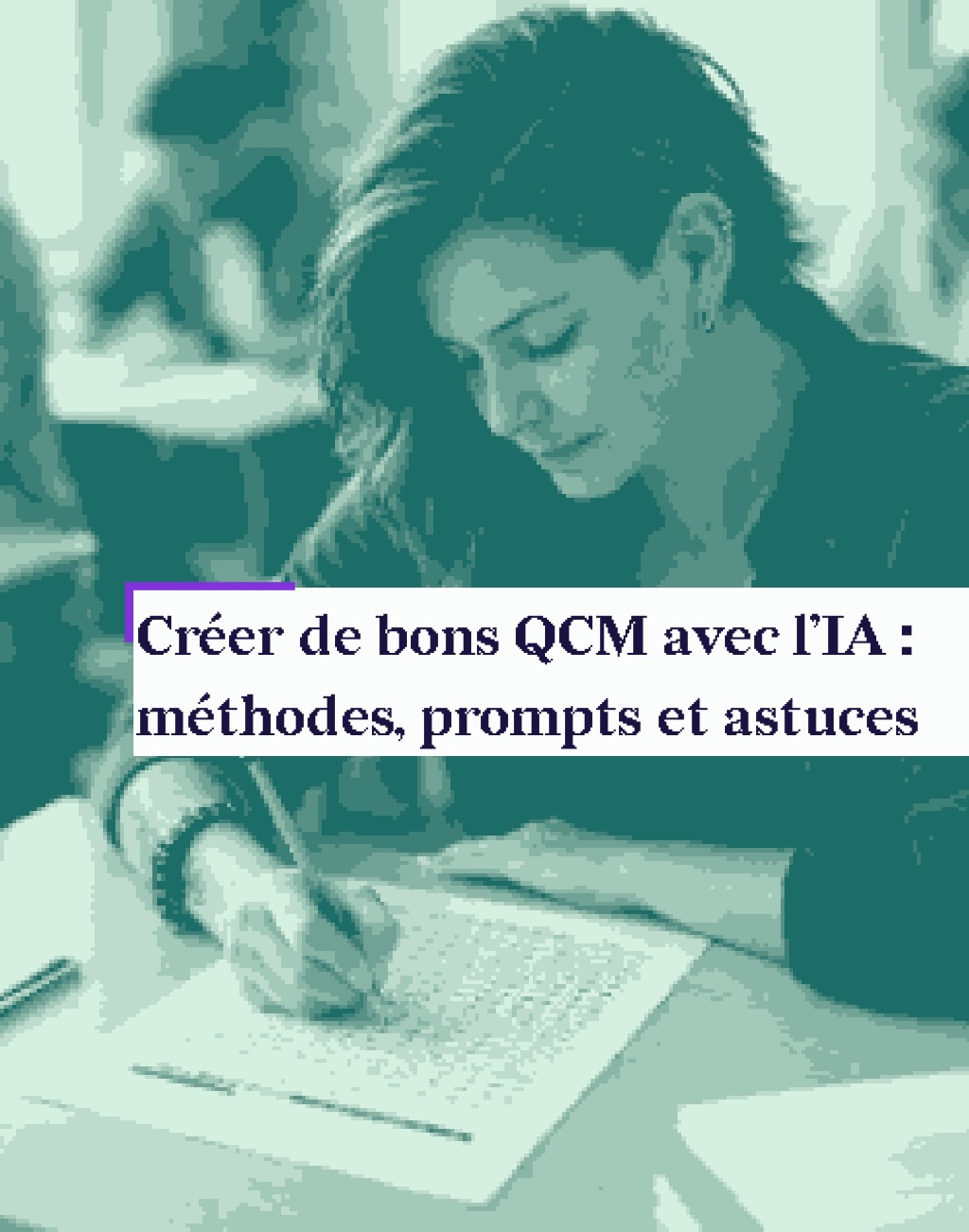 Femme passant un examen écrit