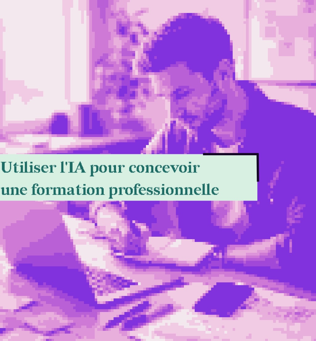 Homme en train de créer une formation en s'aidant de l'intelligence artificielle générative